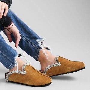 NWB Free People Damon Cozy Leather Mule Shoe